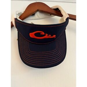 Drake Waterfowl Visor Men M/L Navy Blue A-Flex Embroidered Logo Sportswear